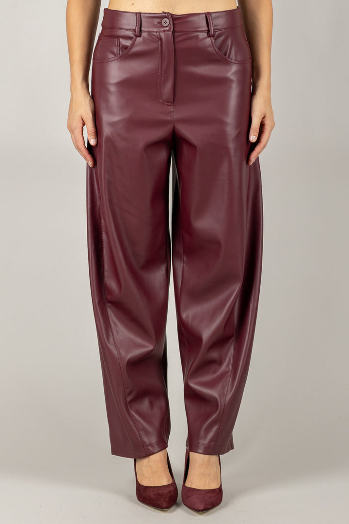 TENSIONE IN - 26P573 - PANTALONE BARRELL IN ECOPELLE