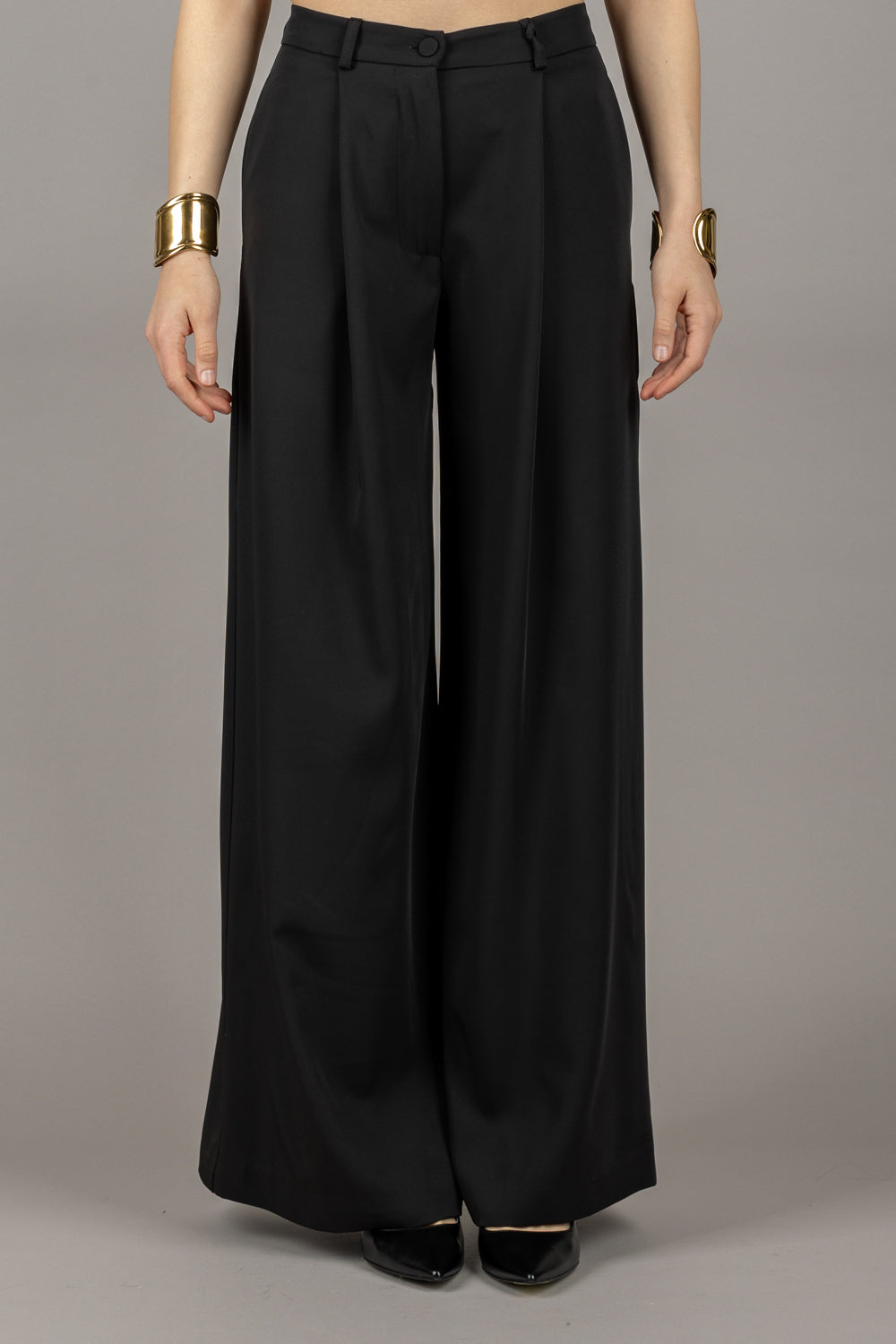 VICOLO - TD1678 - PANTALONE A PALAZZO FLUIDO