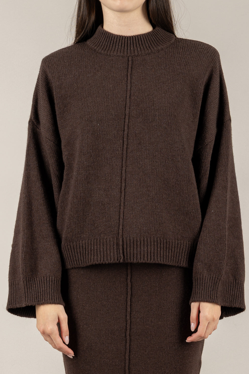 VICOLO - 55193F - MAGLIA SPALLINE CUCITURA FRONTALE