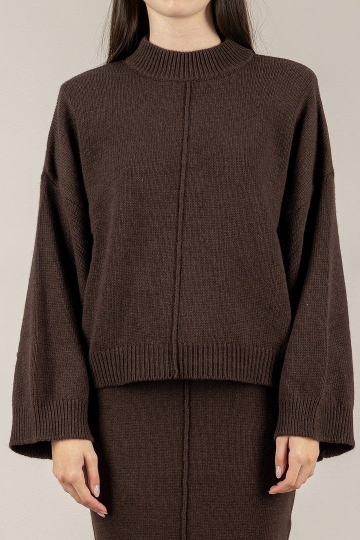 VICOLO - 55193F - MAGLIA SPALLINE CUCITURA FRONTALE