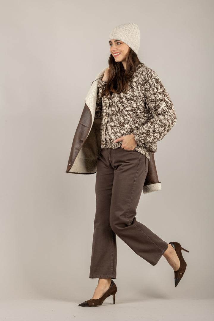 VICOLO - 33059F - CARDIGAN OVER BICOLOR