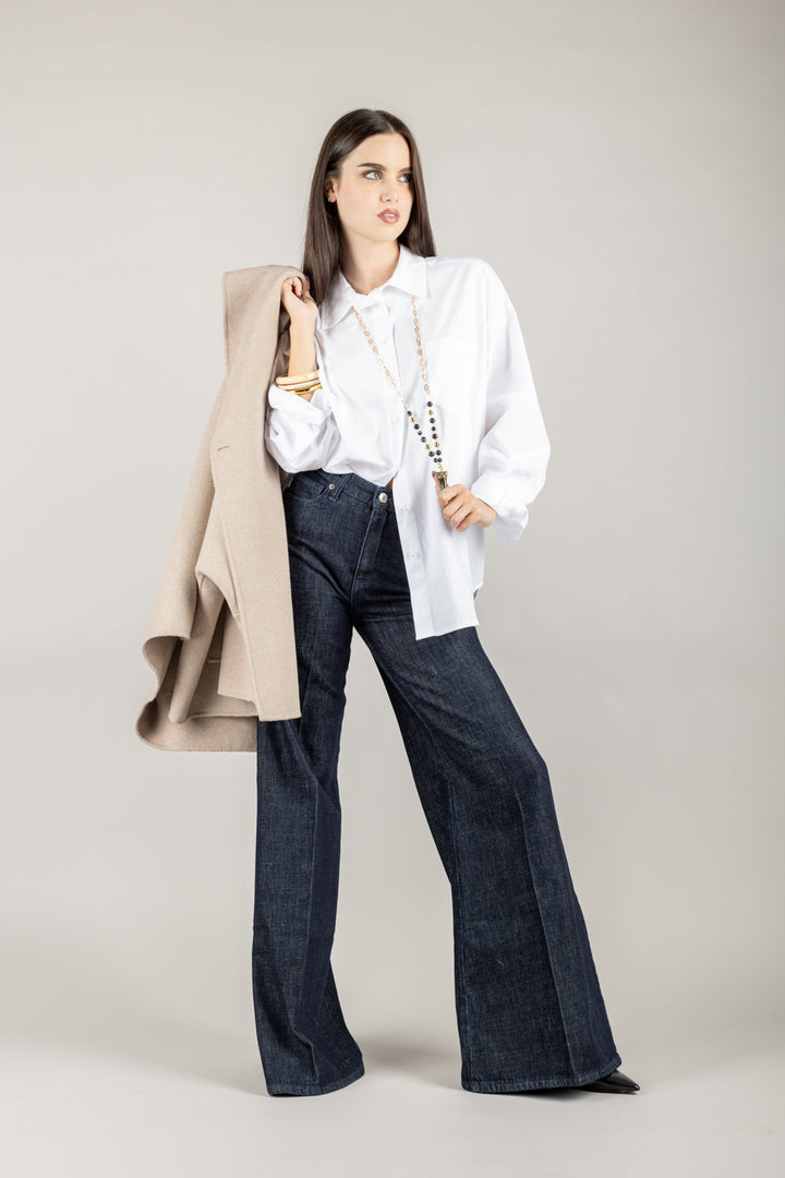TENSIONE IN - W25C189 - CAMICIA OXFORD OVER CON TASCHINO