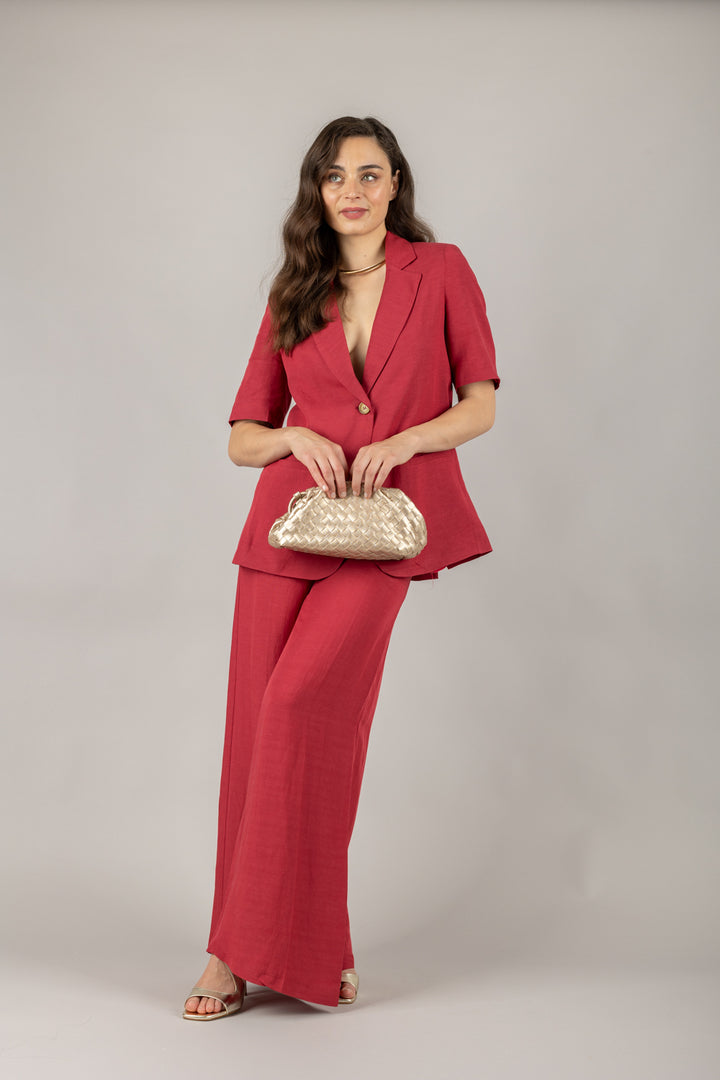 TENSIONE IN - 25P7702 - PANTALONE PALAZZO CON CINTA