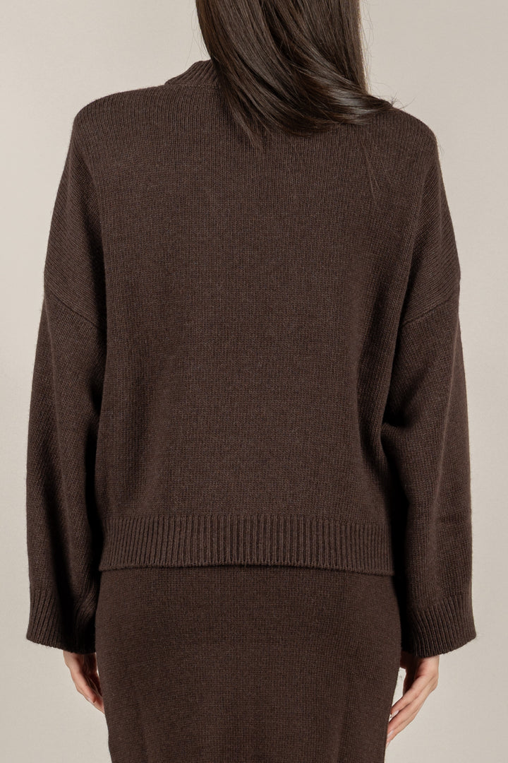 VICOLO - 55193F - MAGLIA SPALLINE CUCITURA FRONTALE