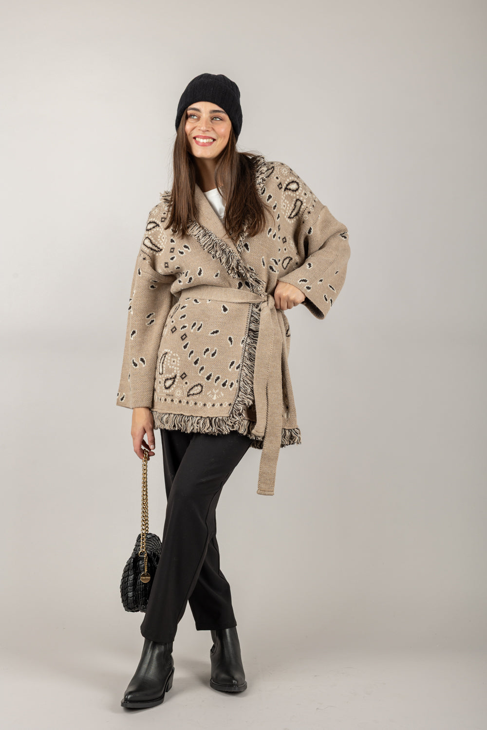 TENSIONE IN - 26P1133 - PANTALONE A SIGARETTA CON CINTA