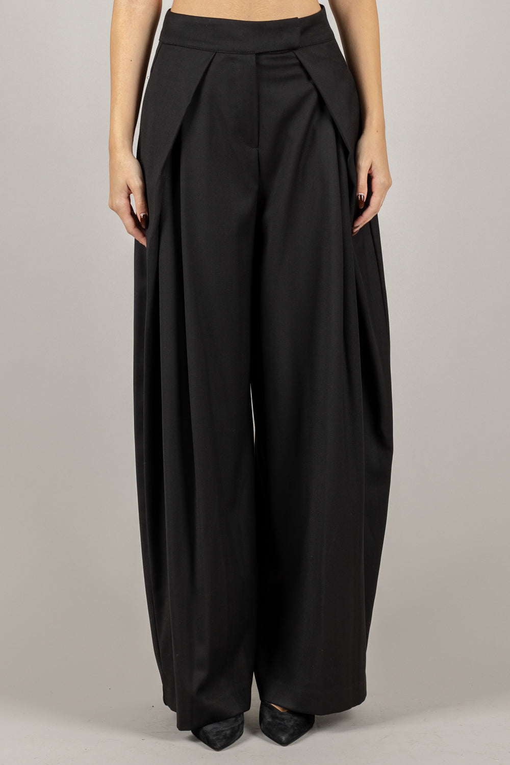 VICOLO - TF1592 - PANTALONE A PALAZZO CON PINCES