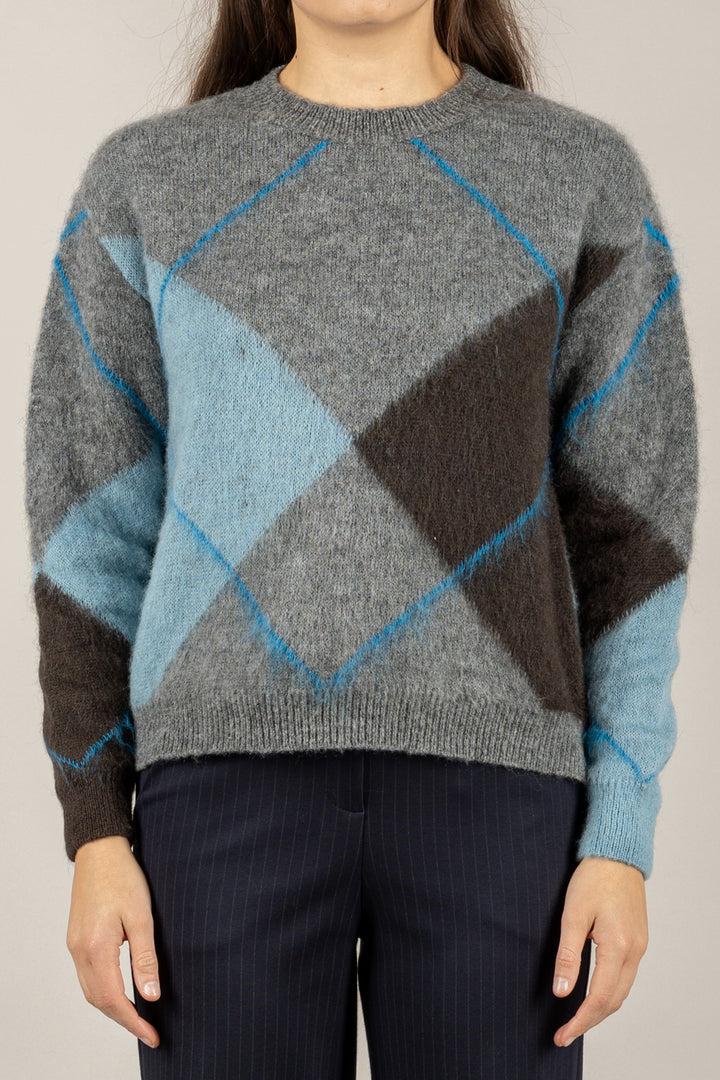 TENSIONE IN - D82028 - MAGLIA ROMBI GIROCOLLO