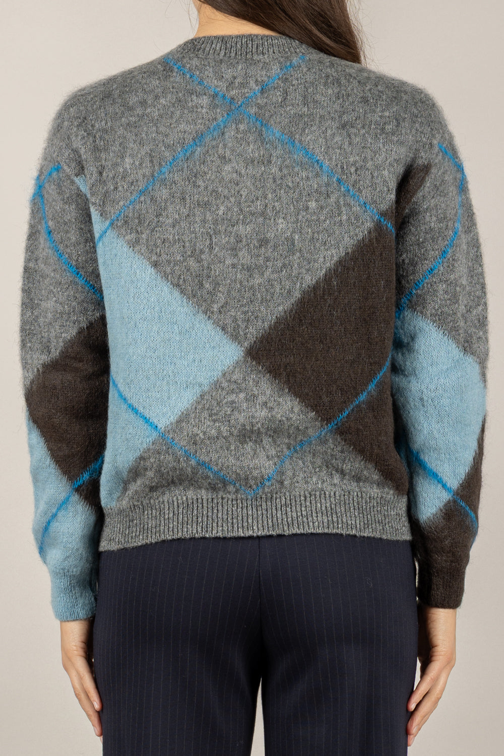 TENSIONE IN - D82028 - MAGLIA ROMBI GIROCOLLO