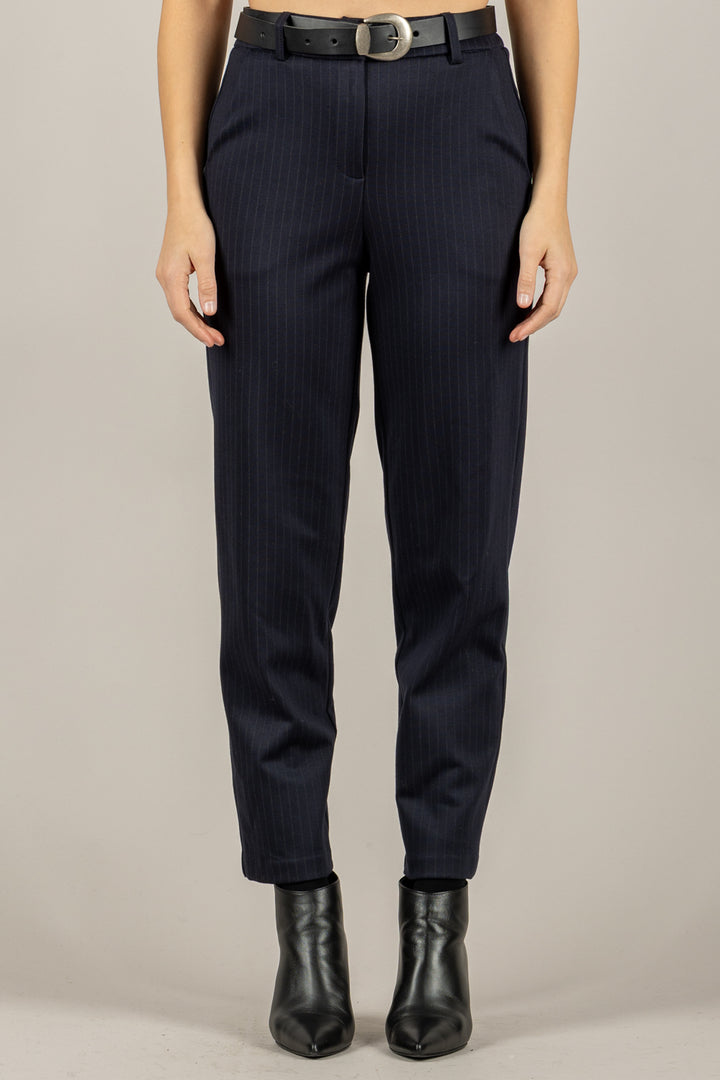 TENSIONE IN - 26P1548 - PANTALONE CARROT GESSATO PUNTO MILANO