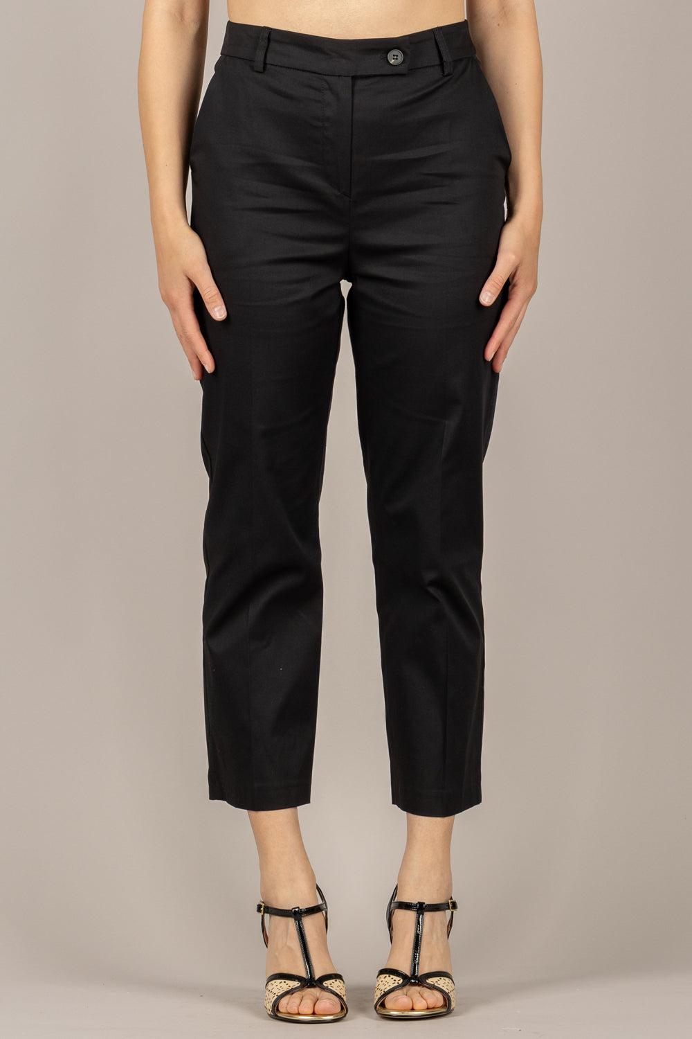 TENSIONE IN - 26P4941 - PANTALONE A SIGARETTA NERO