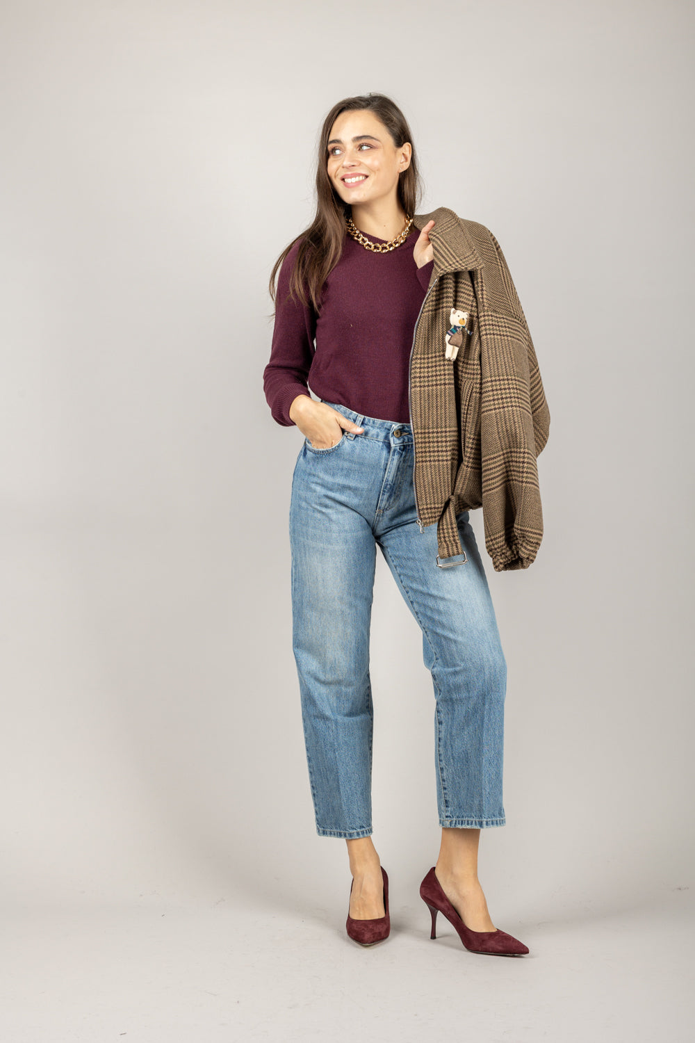 TENSIONE IN - D81026-APP5 - MAGLIA CON SPALLINE
