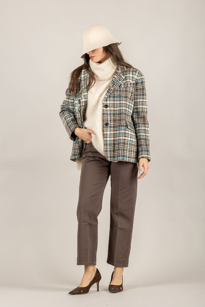 TENSIONE IN - 26B1503 - GIACCA CHECK MONOPETTO