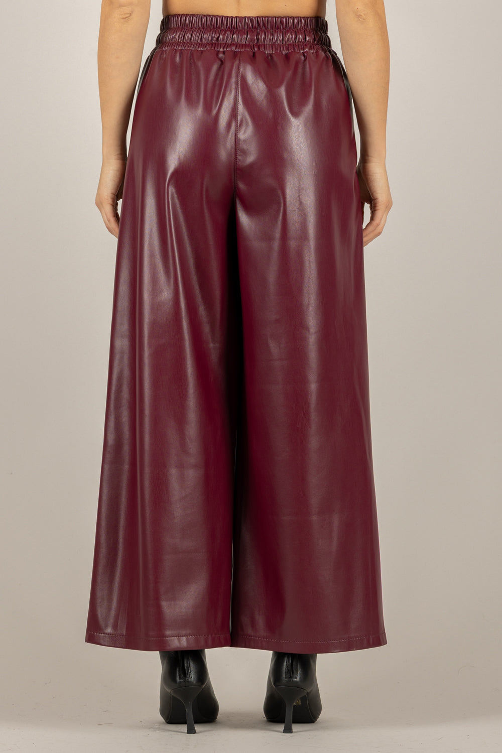 TENSIONE IN - 26P1429  - PANTALONE IN ECOPELLE CON ELASTICO IN VITA