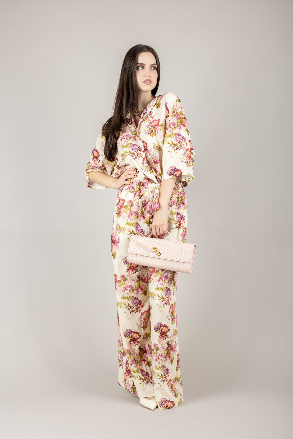 TENSIONE IN - 37149 - CAMICIA STAMPA ROSE MANICA 3/4