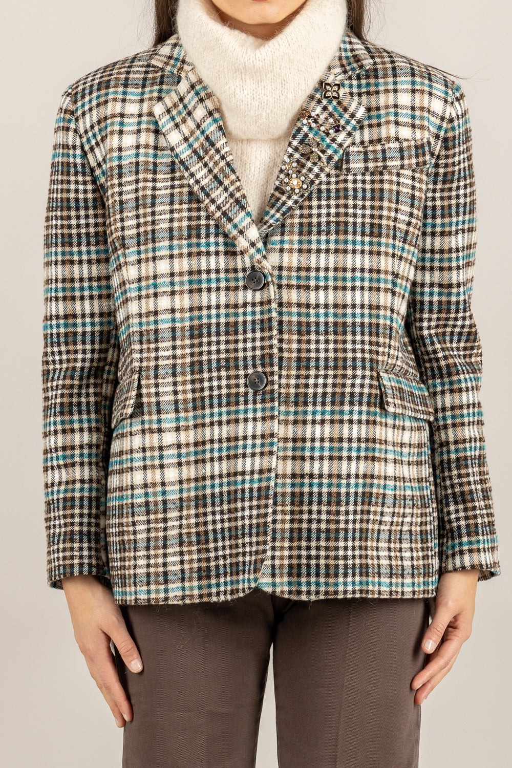 TENSIONE IN - 26B1503 - GIACCA CHECK MONOPETTO