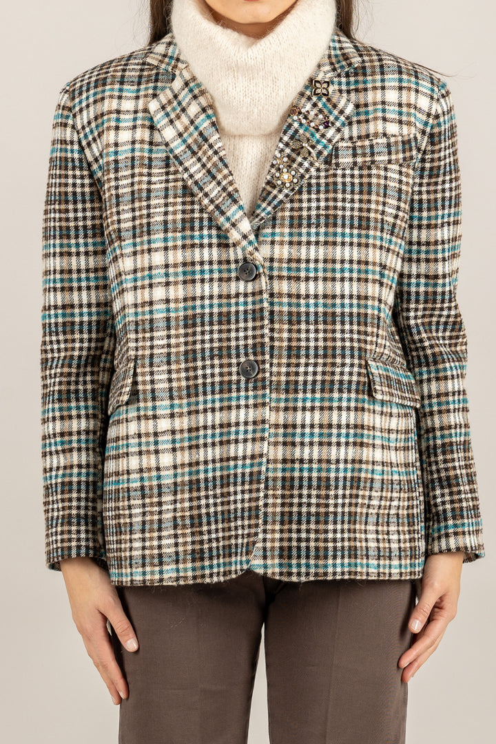 TENSIONE IN - 26B1503 - GIACCA CHECK MONOPETTO