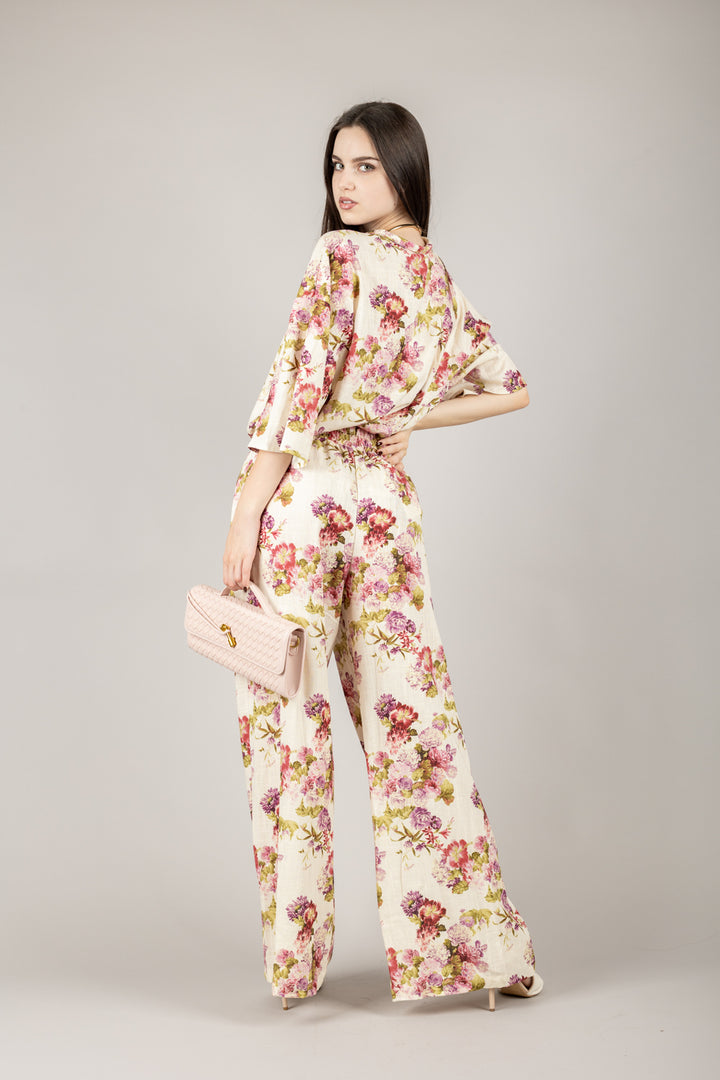 TENSIONE IN - 37149 - CAMICIA STAMPA ROSE MANICA 3/4