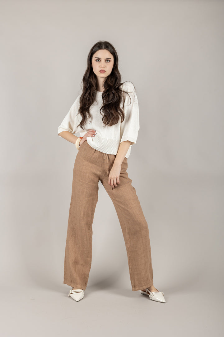 VICOLO - 77108D - MAGLIA FILO DI COTONE OVER MEZZA MANICA
