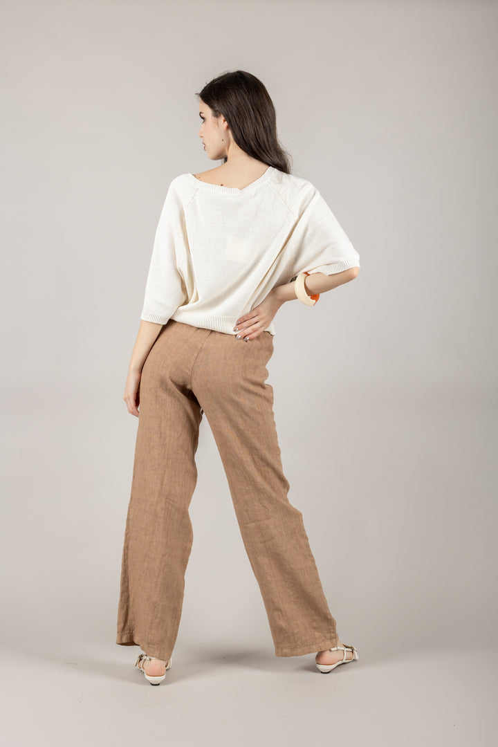 VICOLO - 77108D - MAGLIA FILO DI COTONE OVER MEZZA MANICA