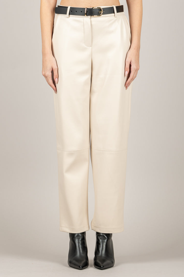 TENSIONE IN - 26P1176 - PANTALONE CARROT IN ECOPELLE