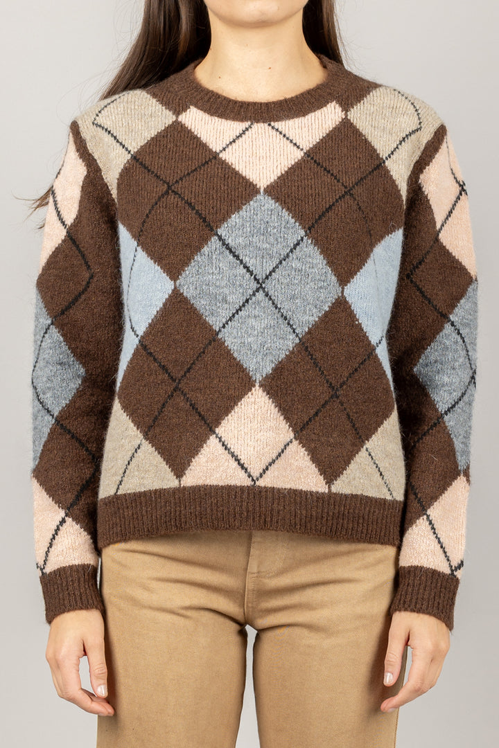 VICOLO - 55188F - MAGLIA MOHAIR ROMBI