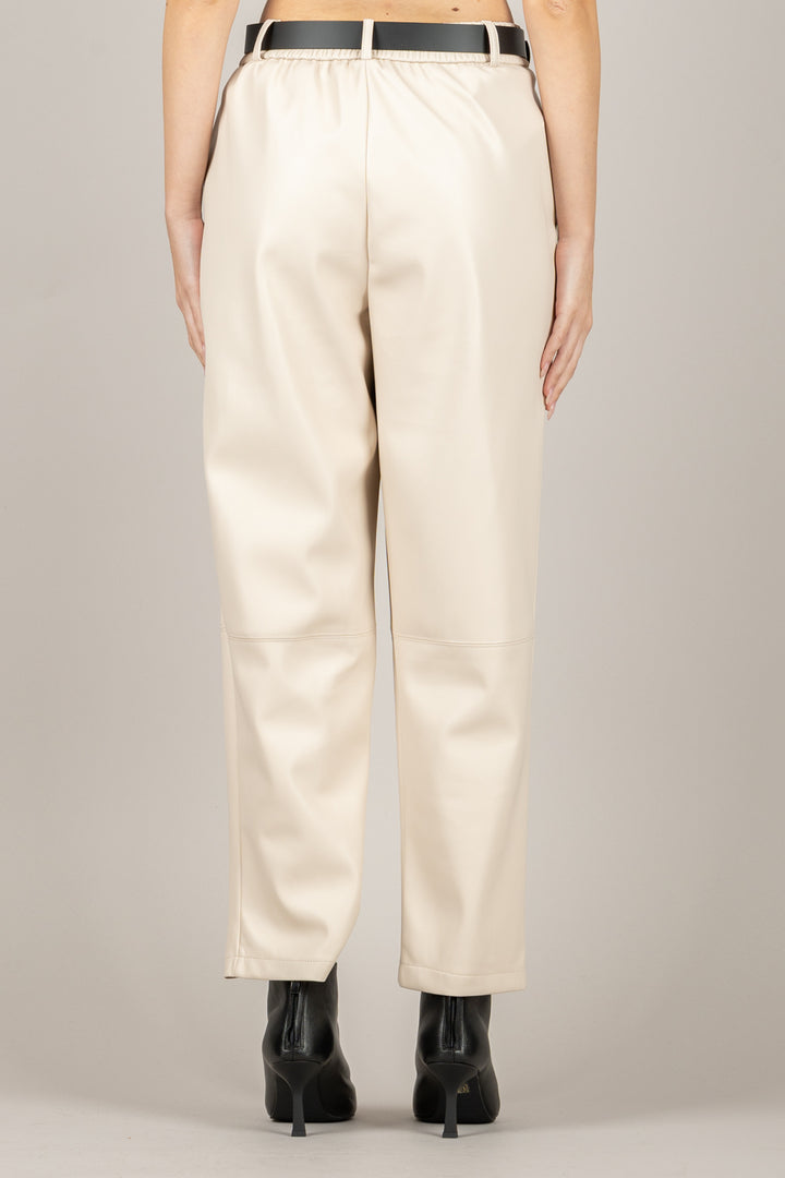 TENSIONE IN - 26P1176 - PANTALONE CARROT IN ECOPELLE