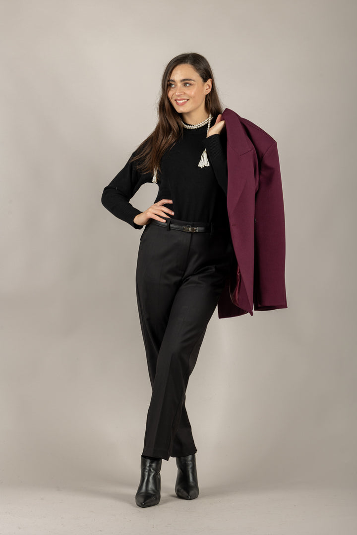 VICOLO - TF2094 - PANTALONE A SIGARETTA CON ELASTICO DIETRO