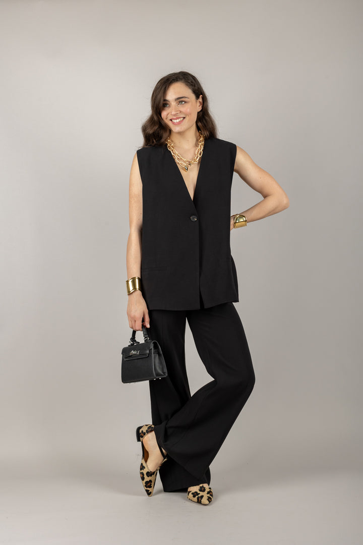 TENSIONE IN - 25P7454 - PANTALONE PALAZZO CON TASCHE
