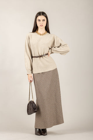 TENSIONE IN - 26G1565 - GONNA PIED DE POULE SVASATA