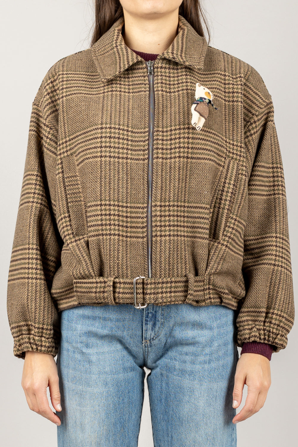 DIXIE - V648Y048 - BOMBER PIED DE POULE CON SPILLA