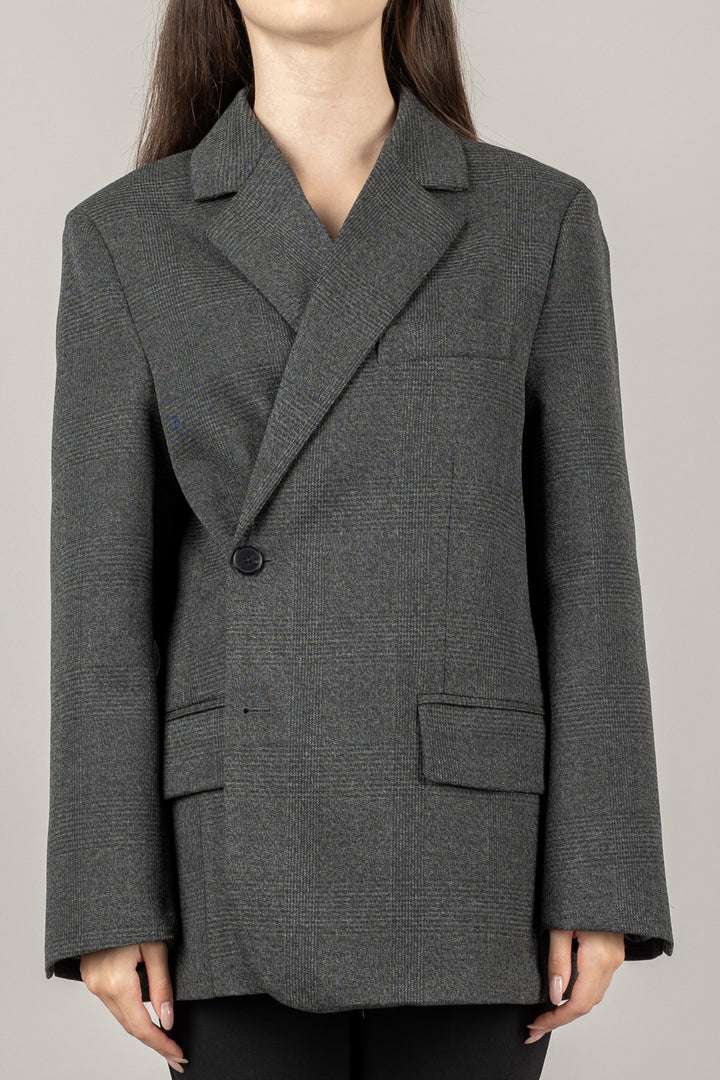 VICOLO - TF1815 - GIACCA CON TASCHINO CHIUSURA ASIMMETRICA