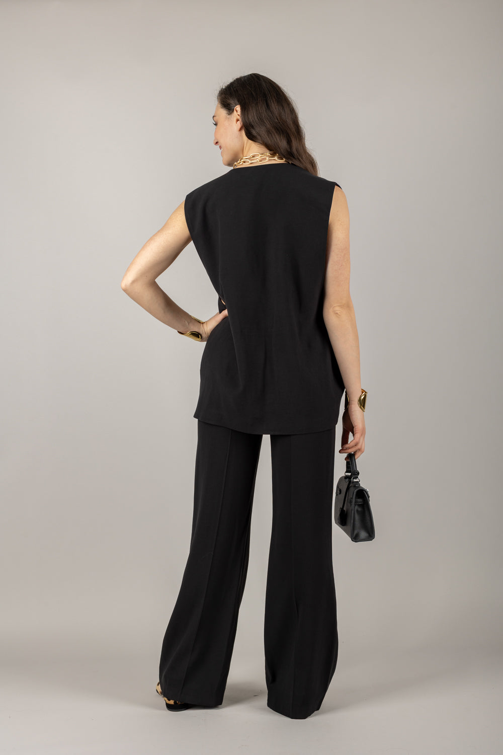 TENSIONE IN - 25P7454 - PANTALONE PALAZZO CON TASCHE