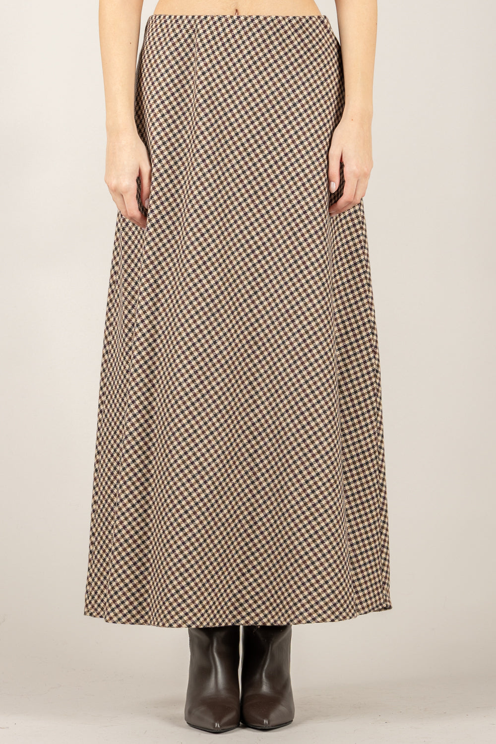 TENSIONE IN - 26G1565 - GONNA PIED DE POULE SVASATA