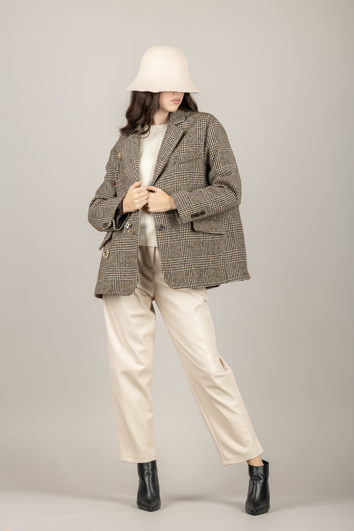 TENSIONE IN - 26P1176 - PANTALONE CARROT IN ECOPELLE