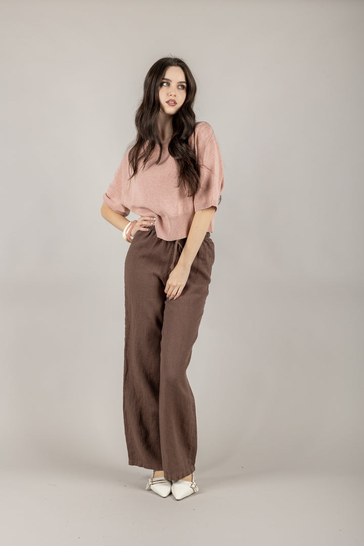 VICOLO - 77108D - MAGLIA FILO DI COTONE OVER MEZZA MANICA