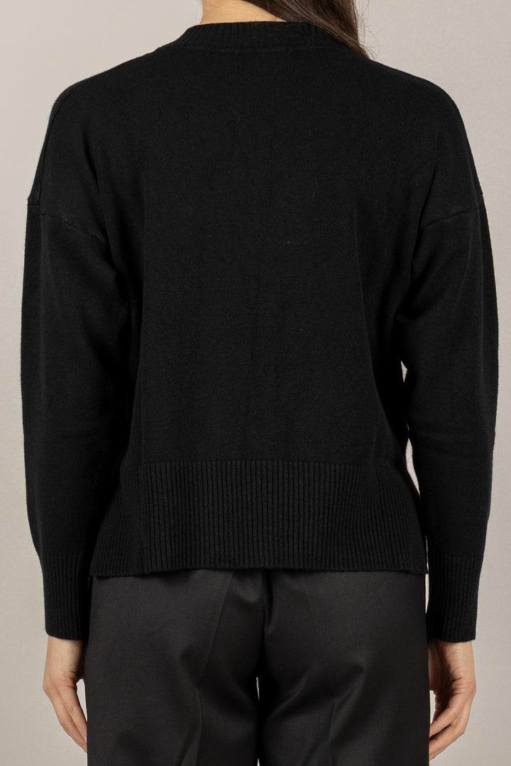 VICOLO - 77341F - MAGLIA GIROCOLLO DETTAGLI A COSTINE