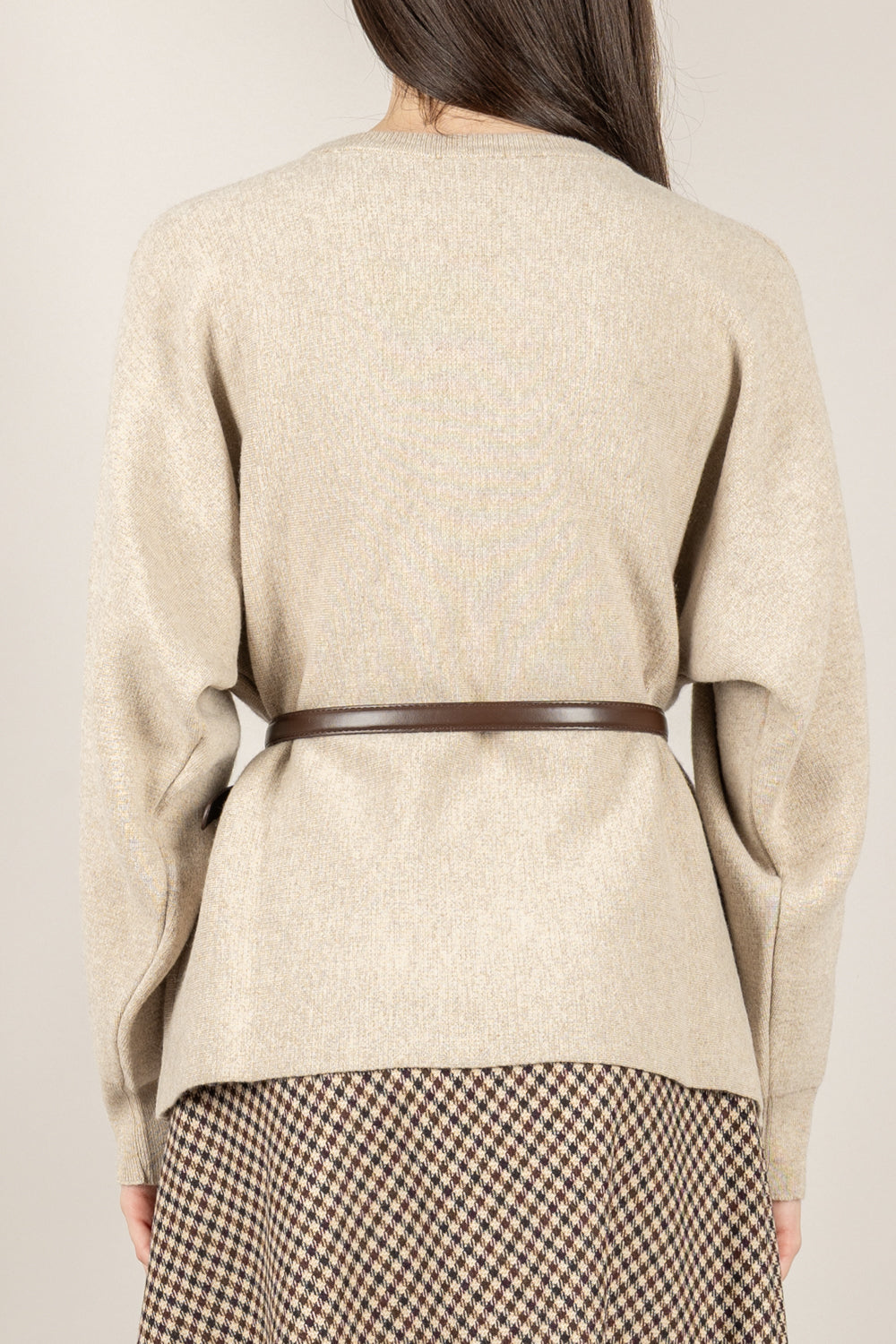 VICOLO - 22207F - MAGLIA MANICA PALLONCINO CON CINTURA