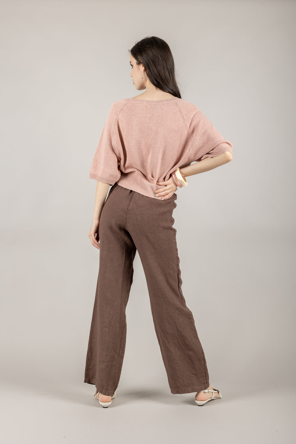 VICOLO - 77108D - MAGLIA FILO DI COTONE OVER MEZZA MANICA