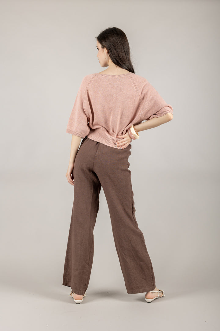 VICOLO - 77108D - MAGLIA FILO DI COTONE OVER MEZZA MANICA