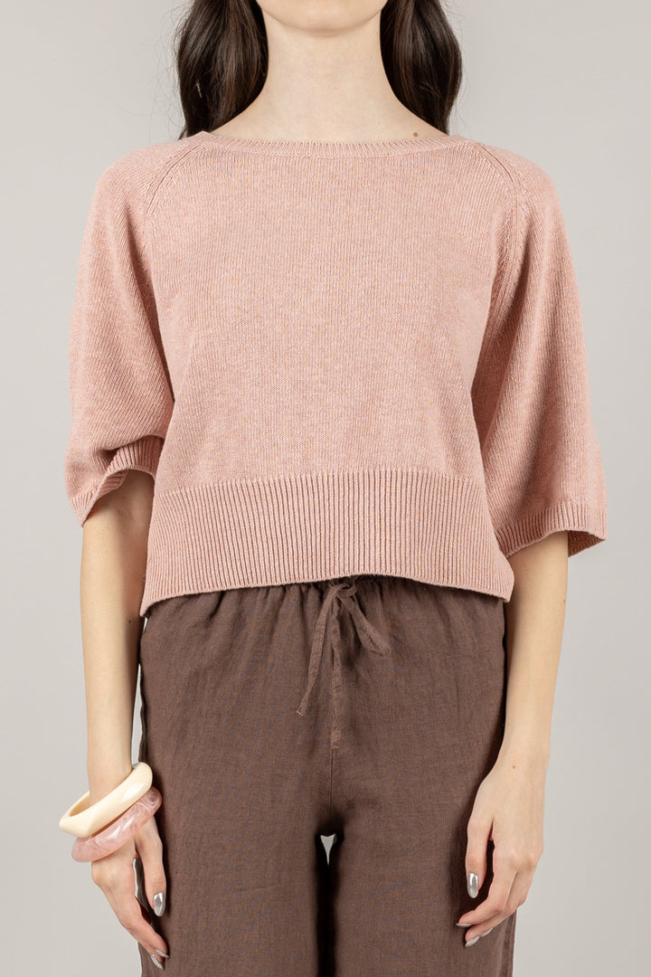 VICOLO - 77108D - MAGLIA FILO DI COTONE OVER MEZZA MANICA