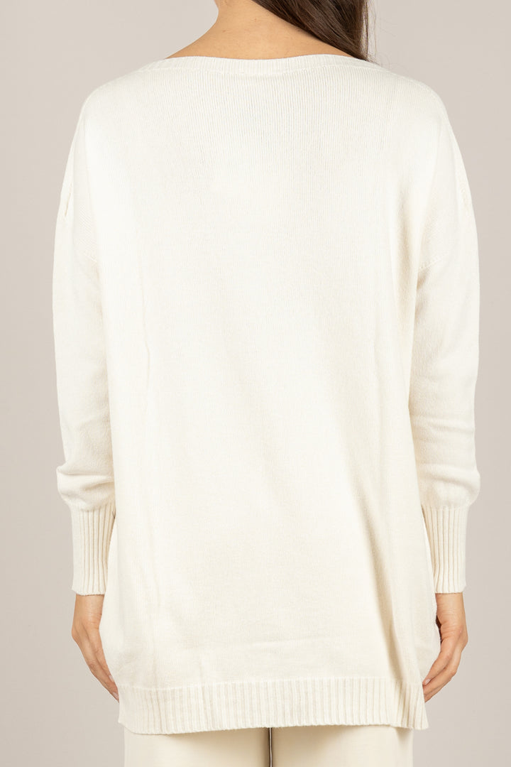 VICOLO - 77337F - MAGLIA MAXI CON SCOLLO A BARCA