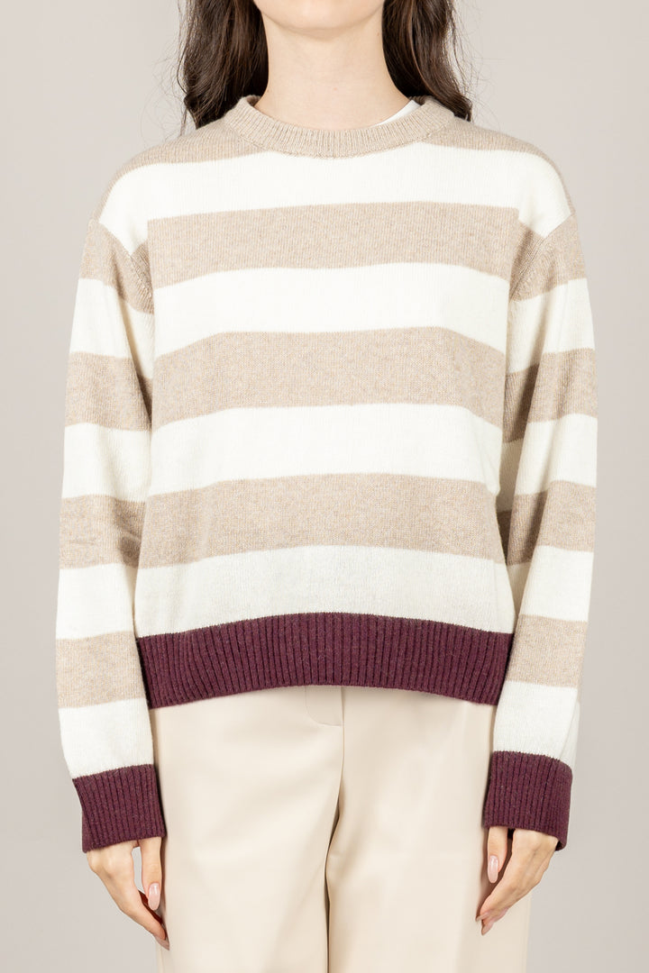 TENSIONE IN - D82002 - MAGLIA A RIGHE GIROCOLLO