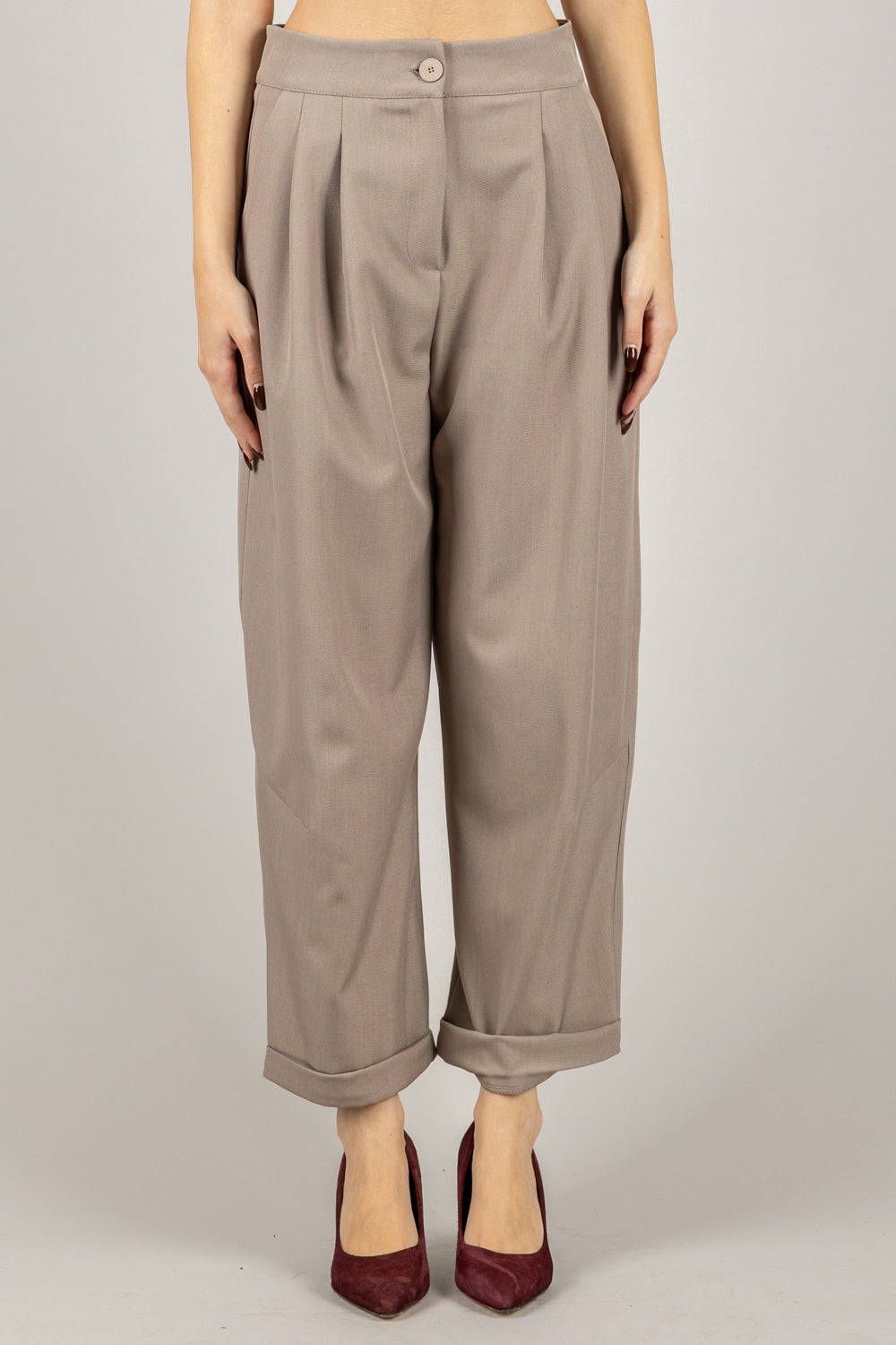 VICOLO - TF0688 - PANTALONE CARROT CON PINCES