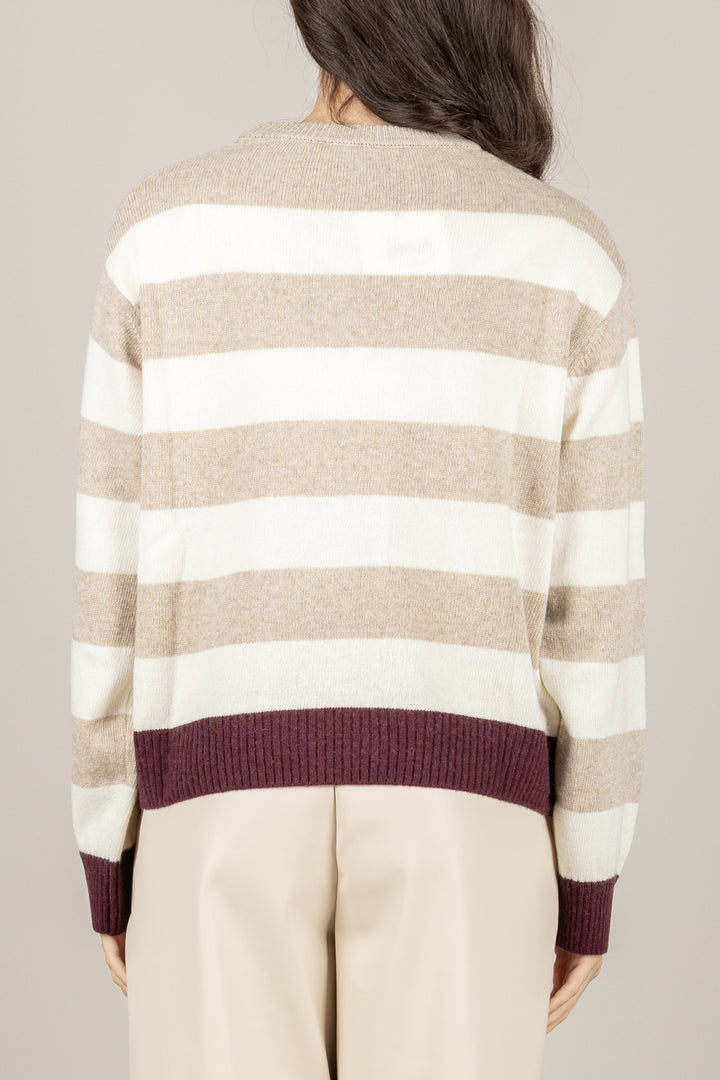 TENSIONE IN - D82002 - MAGLIA A RIGHE GIROCOLLO