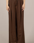 HAVEONE - PIA-Q551 - PANTALONE PALAZZO CON CINTA FINA MORO
