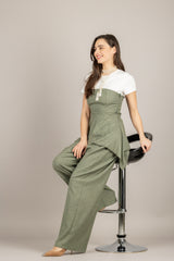VICOLO - TAB0091 - TOP A FASCIA MILITARE CON COULISSE POSTERIORE