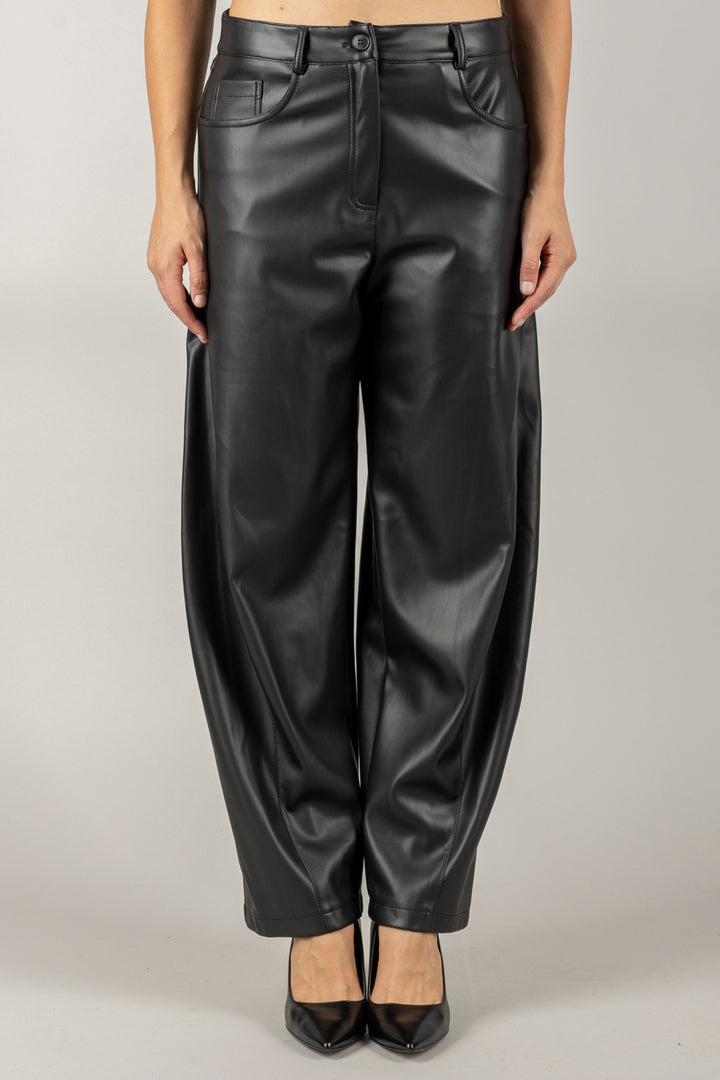 TENSIONE IN - 26P573 - PANTALONE BARRELL IN ECOPELLE