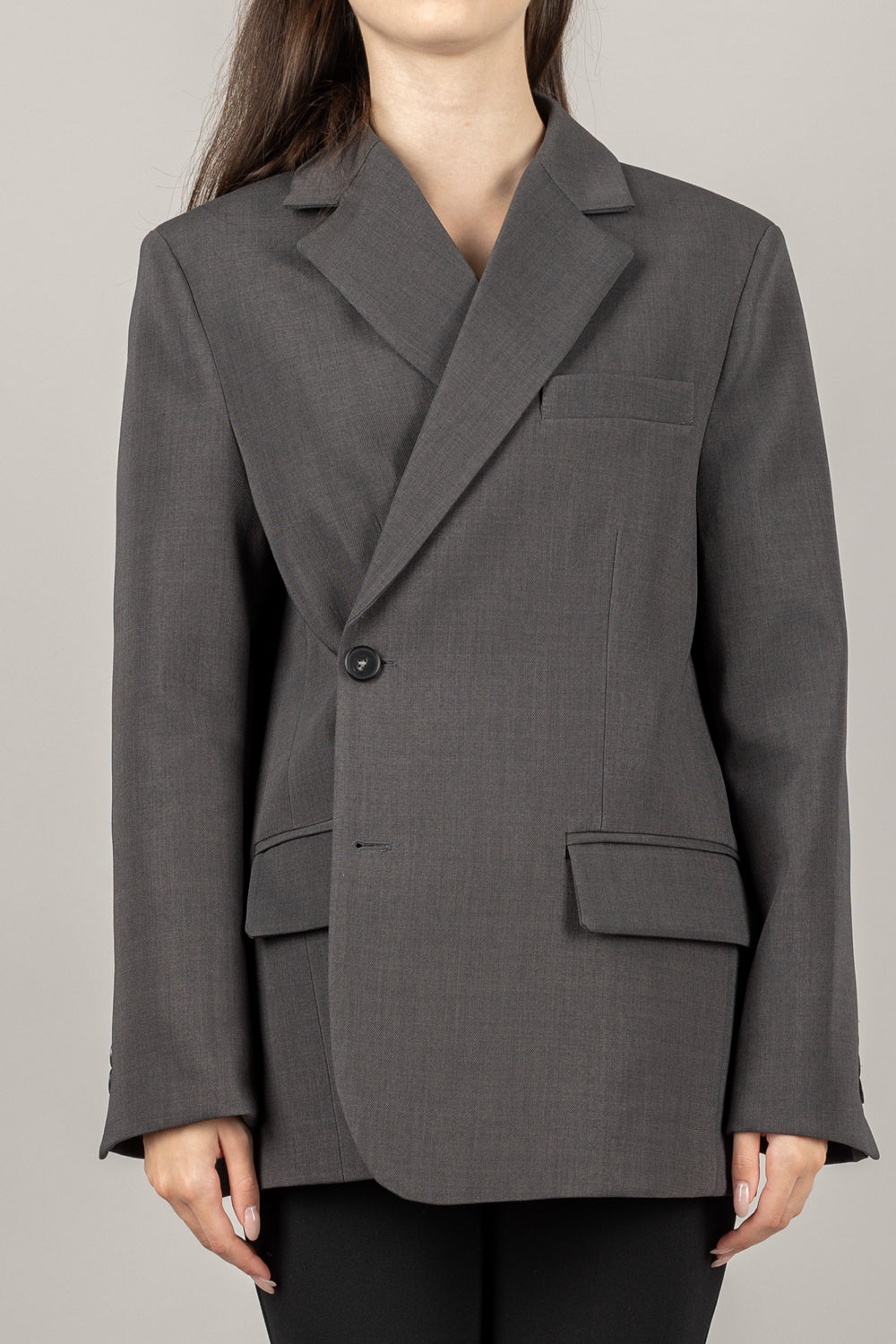 VICOLO - TF1701 - GIACCA CON CHIUSURA ASIMMETRICA