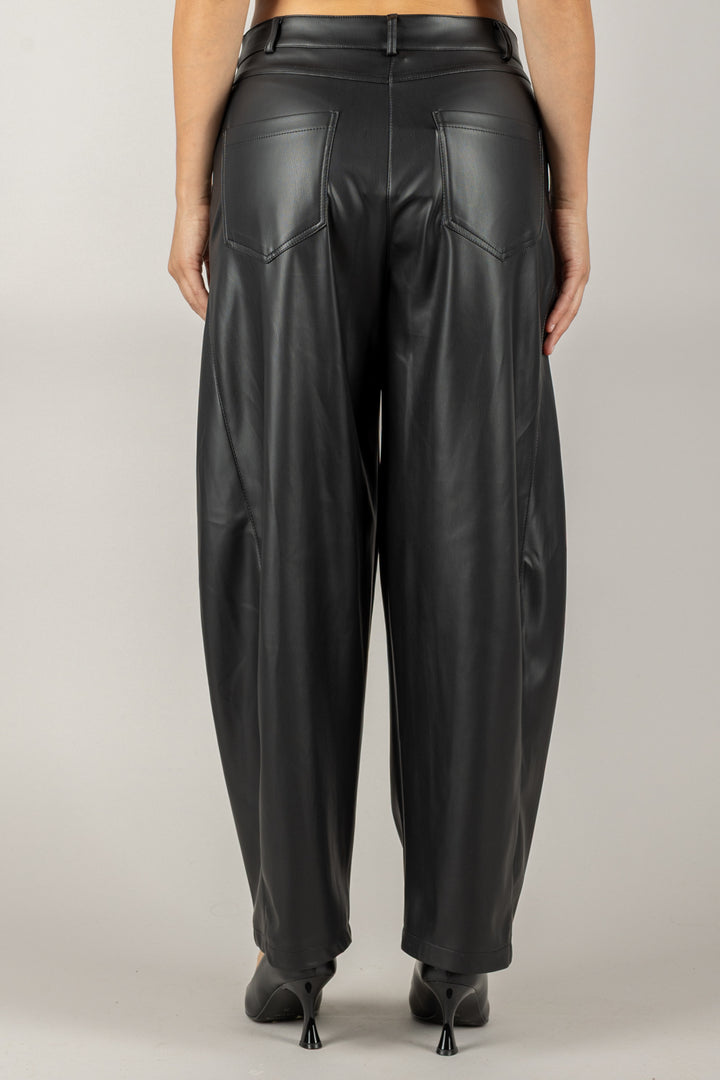 TENSIONE IN - 26P573 - PANTALONE BARRELL IN ECOPELLE
