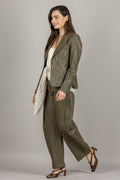 VICOLO - TAB0278 - PANTALONE ECOPELLE MILITARE